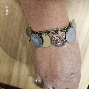 Mixed Metal Disc Bracelet